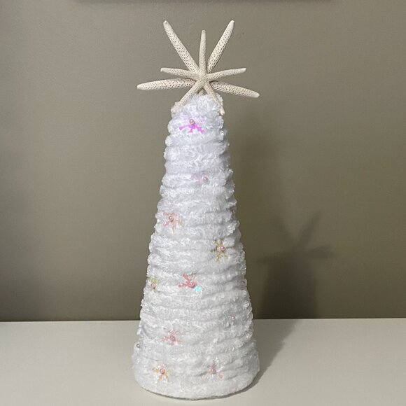 Set of 3 Handmade White Christmas Trees-Starfish Christmas Trees - Picture 8 of 11